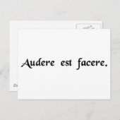 To dare is to do. briefkaart (Voorkant / Achterkant)