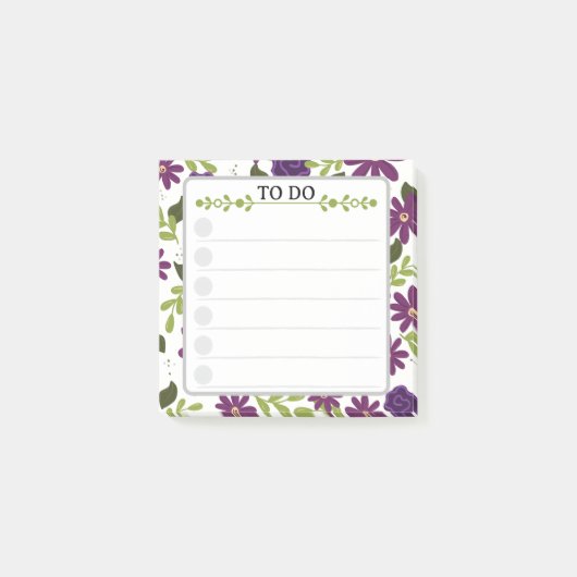 To-do lijst Sticky Notes – Paarse tuin (Voorkant)