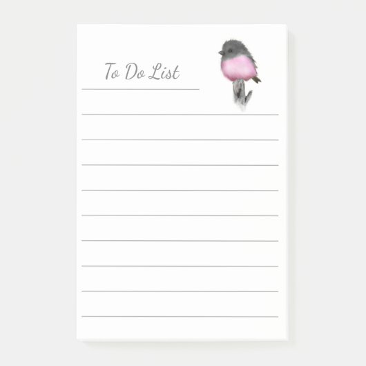 To Do List Baby Bird Pink Robin Post-it® notes (Voorkant)