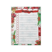 To Do List Checklist Kerstthema Notitieblok (Linkerzijde)