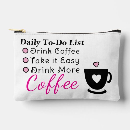 To-do list coffee lovers white pink etui (Voorkant)