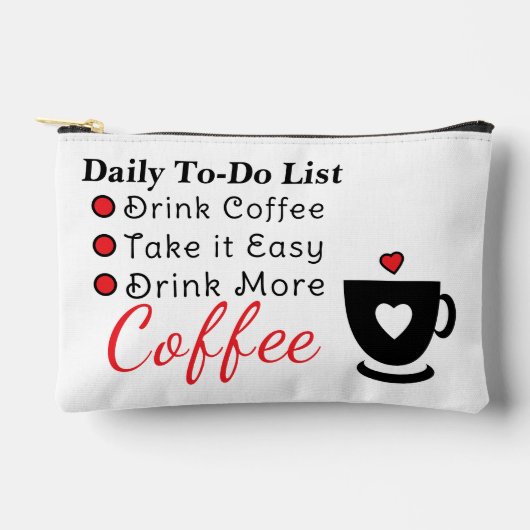 To-do list coffee lovers white red etui (Voorkant)