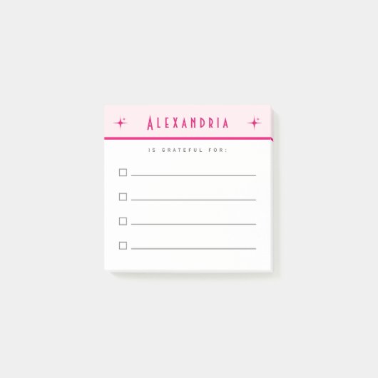 to do list, dankbaarheid checklist roze rand post-it® notes (Voorkant)