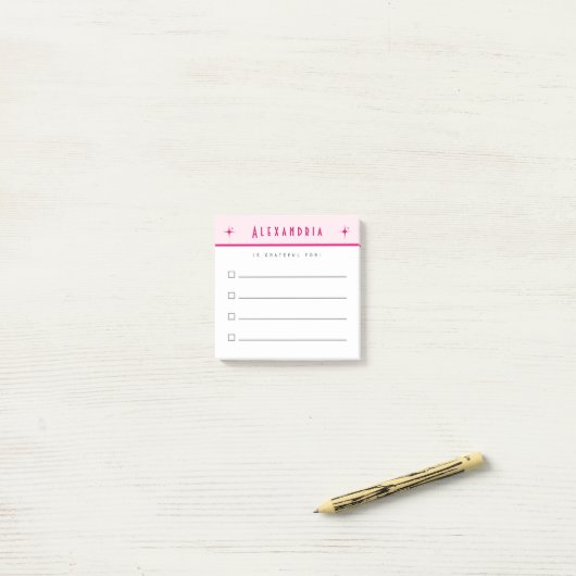 to do list, dankbaarheid checklist roze rand post-it® notes (Op bureau)