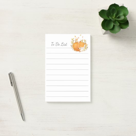 To Do List Fox gepersonaliseerde Post-it® notes (Kantoor)