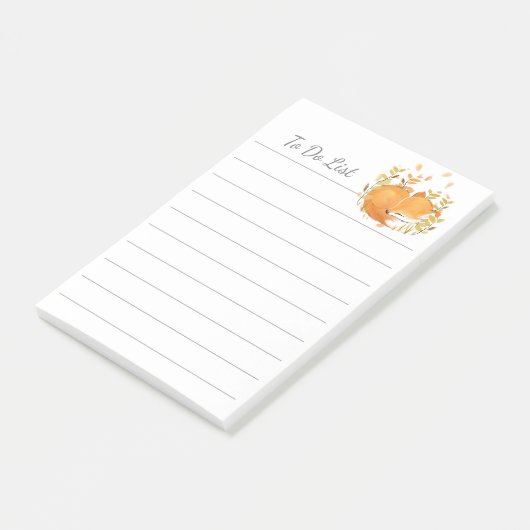 To Do List Fox gepersonaliseerde Post-it® notes (Schuin)
