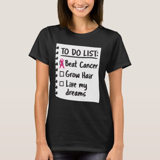 to do list grappige borstkanker bewustzijn t-shirt (Voorkant)