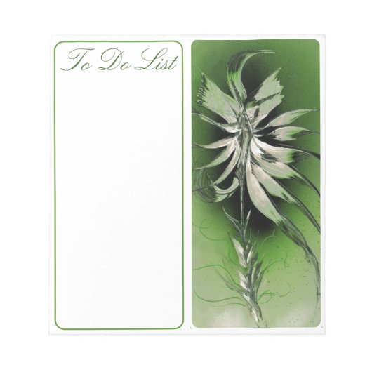 To Do List met groene bloem Notitieblok (Voorkant)