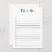 To do list notitiekaartje (Voorkant / Achterkant)