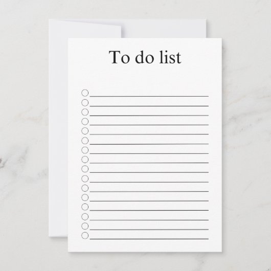 To do list notitiekaartje (Voorkant)