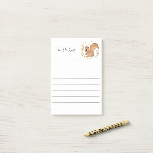 To Do List Squirrel Personaliseer Post-it® notes (Op bureau)