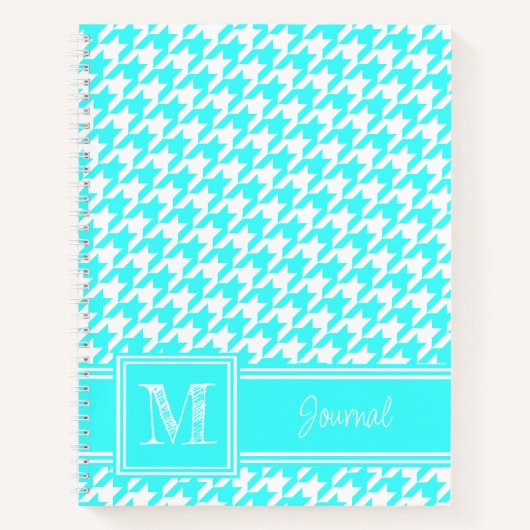 To-do-monogram turquoise houndstooth-checklist notitieboek (Voorkant)