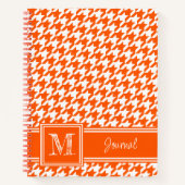 To-Do Monogrammed Oranje Houndstooth Checklist Notitieboek (Voorkant)