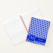 To-Do Monogrammed Royal Blue Houndstooth Checklist Notitieboek (Binnen)