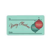 To-From Sticky - Retro glazen kerstballen op seafo Etiket (Voorkant)