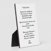 "To Groom's ouders" Poem Plaque Fotoplaat (Zijkant)