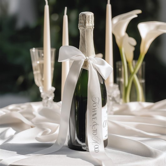 To Have and To Hold Single Inscription Wedding Satijnen Lint