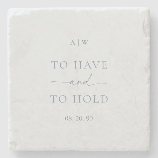 “To Have and To Hold” Wedding  Stenen Onderzetter (Voorkant)
