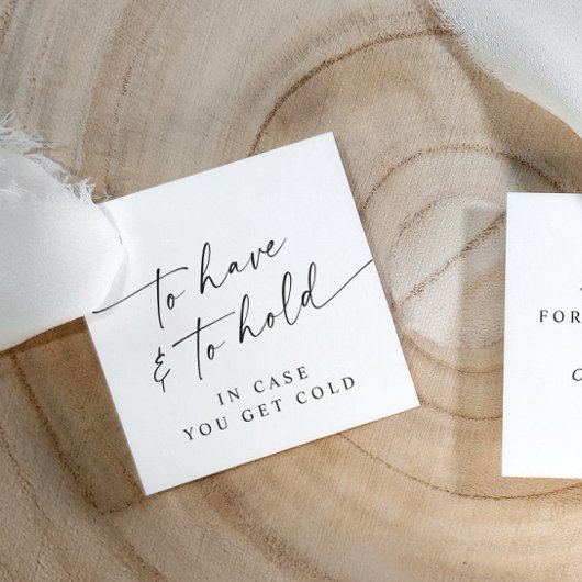 To Have & To Hold Modern Wedding Slipper  Bedankjes Labels