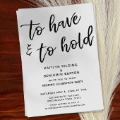 "To Have & To Hold" Moderne Trouwreceptie Kaart