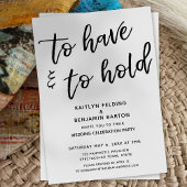"To Have & To Hold" Moderne Trouwreceptie Kaart