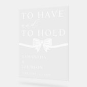 To Have & To Hold Personalized Wedding Acryl Bord (Hoek)