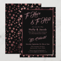 To Have & To Hold Roze Goud Confetti Bellen Zwart