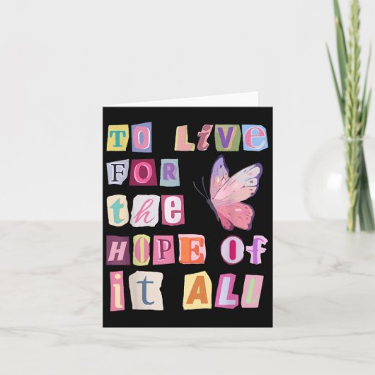 To Live For The Hope Of It Music  Kaart (Voorkant)