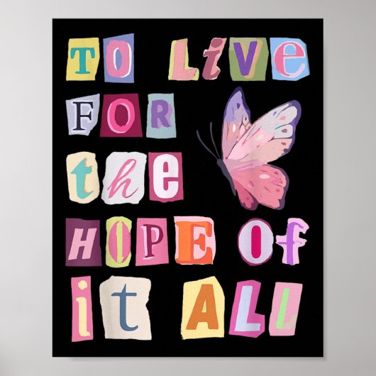 To Live For The Hope Of It Music  Poster (Voorkant)