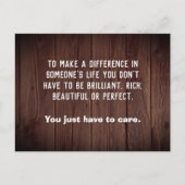 To make heeft een verschil in someone's life wood briefkaart (Voorkant)
