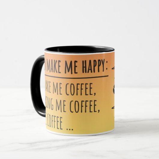 To Make Me Happy Mok - Grappig Hartslagontwerp (Voorkant links)