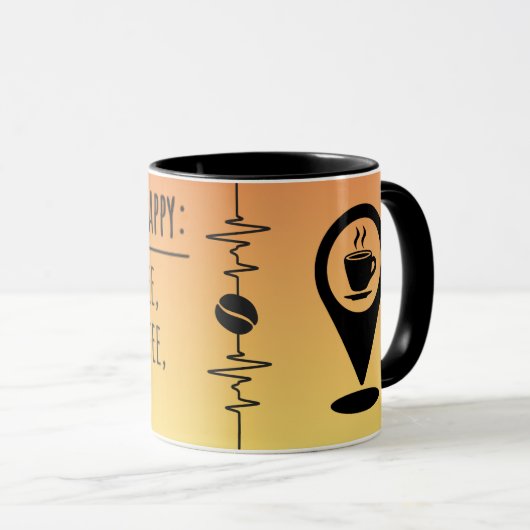 To Make Me Happy Mok - Grappig Hartslagontwerp (Voorkant rechts)