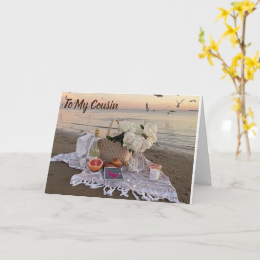 **TO MY BEAUTIFUL COUSIN** A ROSE CARD KAART (Gele Bloem)