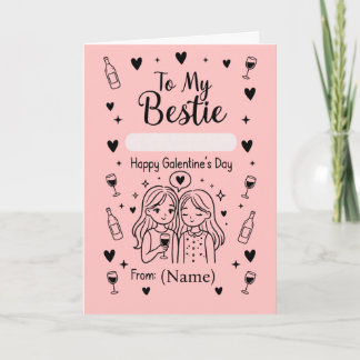 To My Bestie Galentine’s Day Design Kaart
