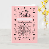 To My Bestie Galentine’s Day Design Kaart (Gele Bloem)