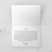 To My Bridesmaid on My Wedding Day Elegant Script Bedankkaart (Binnen)