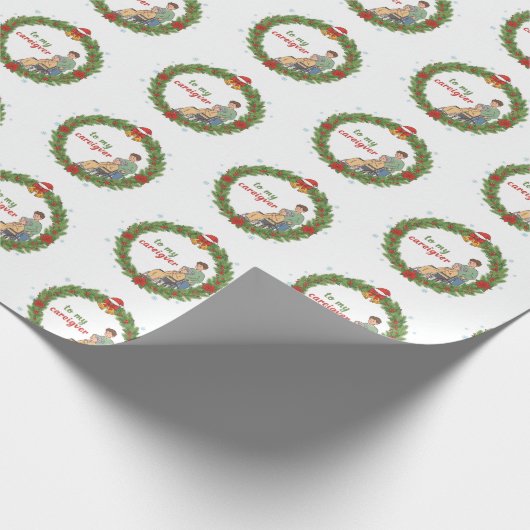 To My Caregiver Christmas Wrapping Paper Cadeaupapier (Hoek)