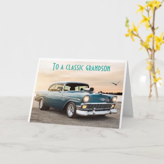 TO MY "CLASSIC GRANDSON" ENJOY YOUR BIRTHDAY  KAART (Gele Bloem)