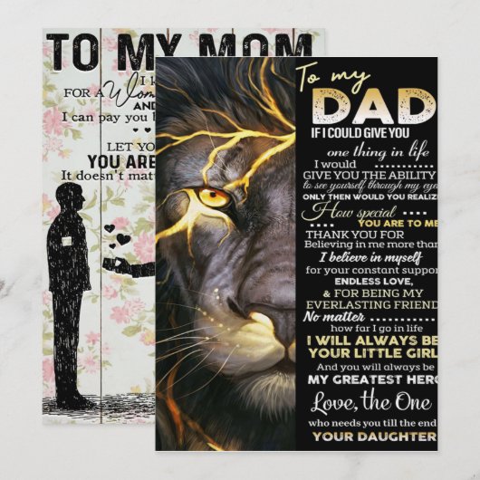 To my dad | Adorable Letter | Lovely Gift Feestdagenkaart (Voorkant / Achterkant)