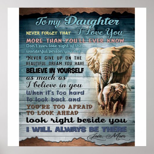 To My Daughter Funny Gift | Family Present Poster (Voorkant)