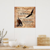 To My Daughter Gift, Dad And Daughter, Eagle Lover Poster (Keuken)