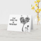 TO MY FAVOIRE ***TWIN** ON YOUR BIRTHDAY KAART (Gele Bloem)