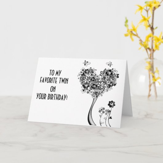 TO MY FAVOIRE ***TWIN** ON YOUR BIRTHDAY KAART (Gele Bloem)