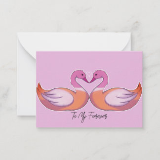 "To My Forever" Lesbian Swan Gezonde LHBT-liefde Notitiekaartje