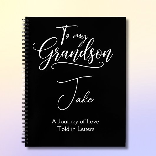 To My Grandson Personalized Black  Notitieboek