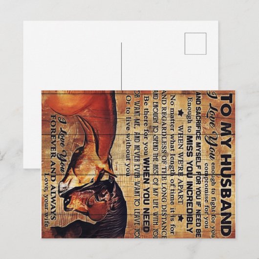 To My Husband Decor, Love Quotes Letter Aankondigingskaart (Voorkant / Achterkant)