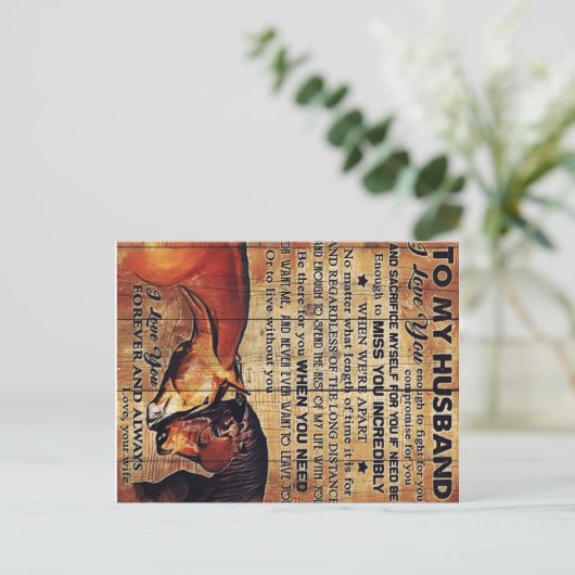 To My Husband Decor, Love Quotes Letter Aankondigingskaart (Staand voorkant)