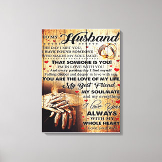 To My Husband Design Love Letter Gift To Him Canvas Afdruk