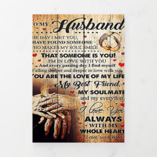 To My Husband Design Love Letter Gift To Him Drieluik Aankondiging