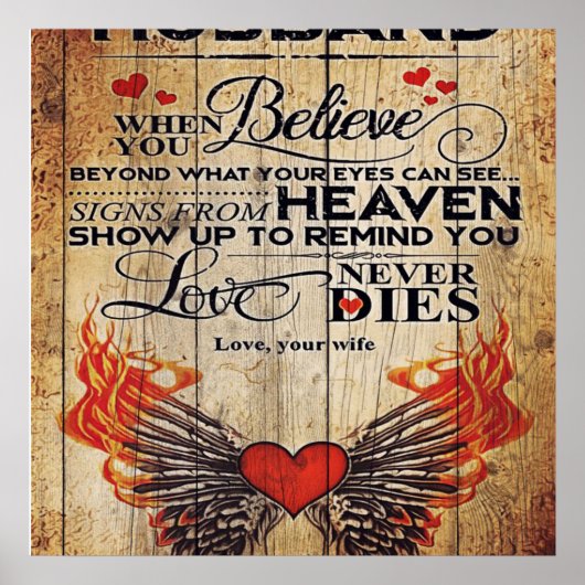 To My Husband Design Love Letter Gift To Him Poster (Voorkant)
